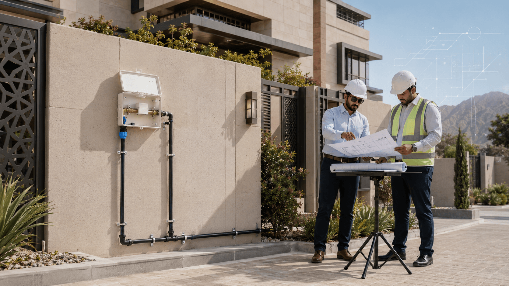 دراسة المواصفات الفنية للتوصيلات المنزلية ونمذجتها للحدّ من الفاقد المائي — منطقة عسير